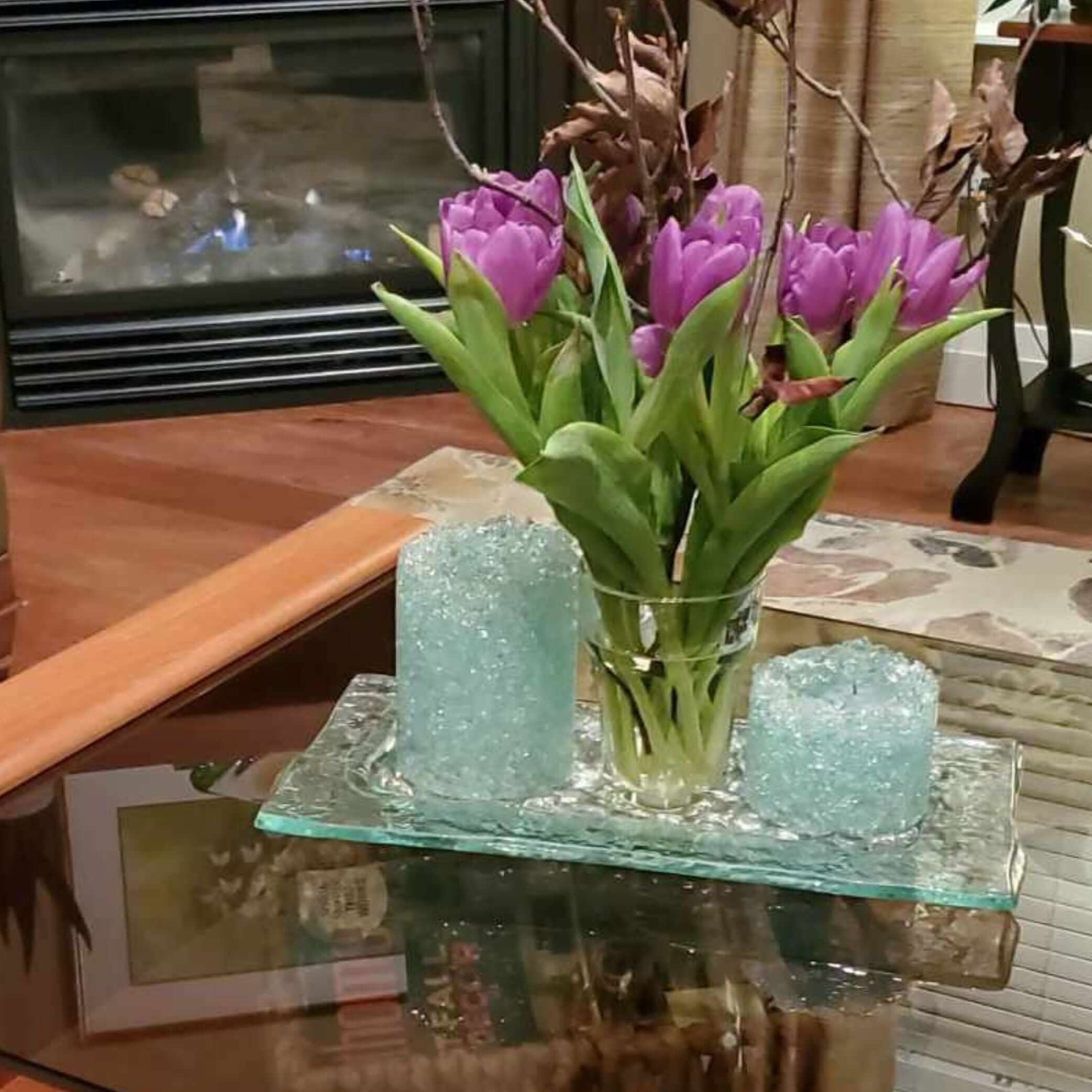 Upcycled Home Decor Arctic Ice Candle Holders