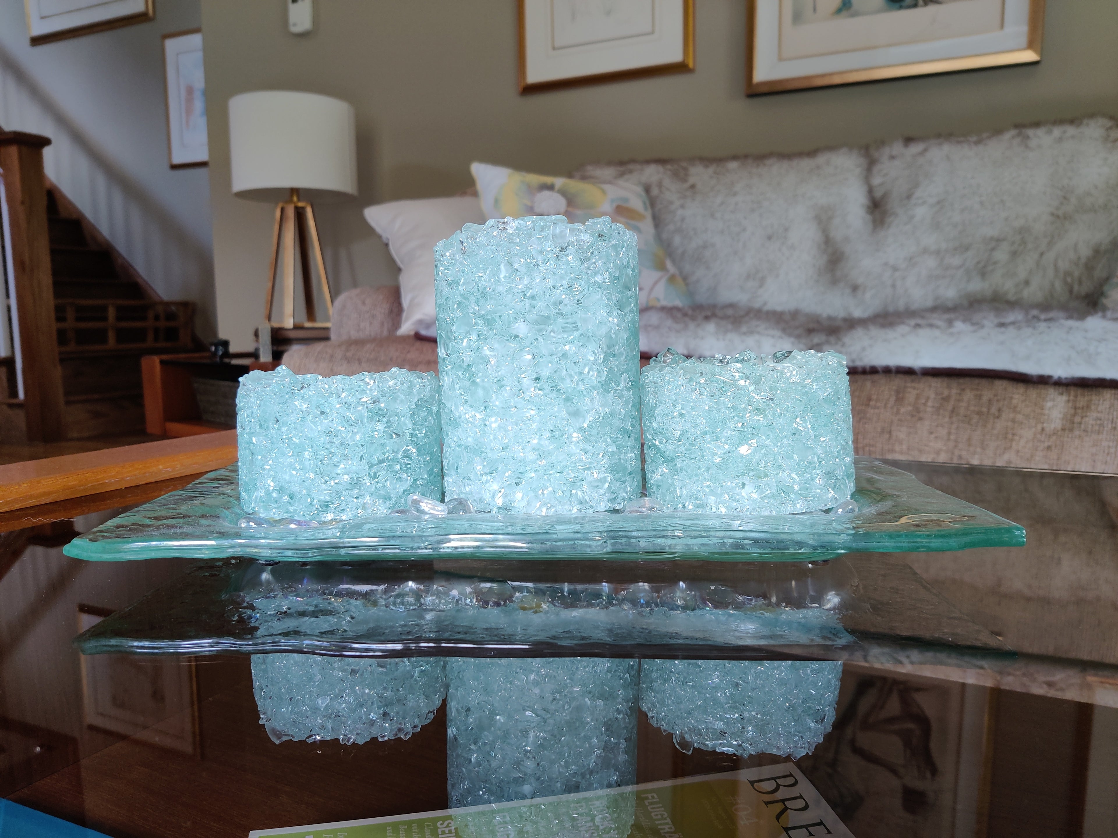 Upcycled Arctic Ice Candle Holders