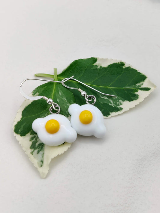 Flameworked Egg Glass Earrings