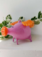 Colourful Glass Flying Pigs