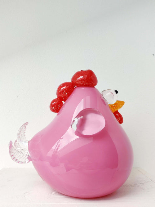 Side view Handmade Glass Chicken