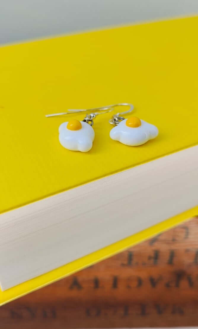  Flameworked Egg Glass Earrings