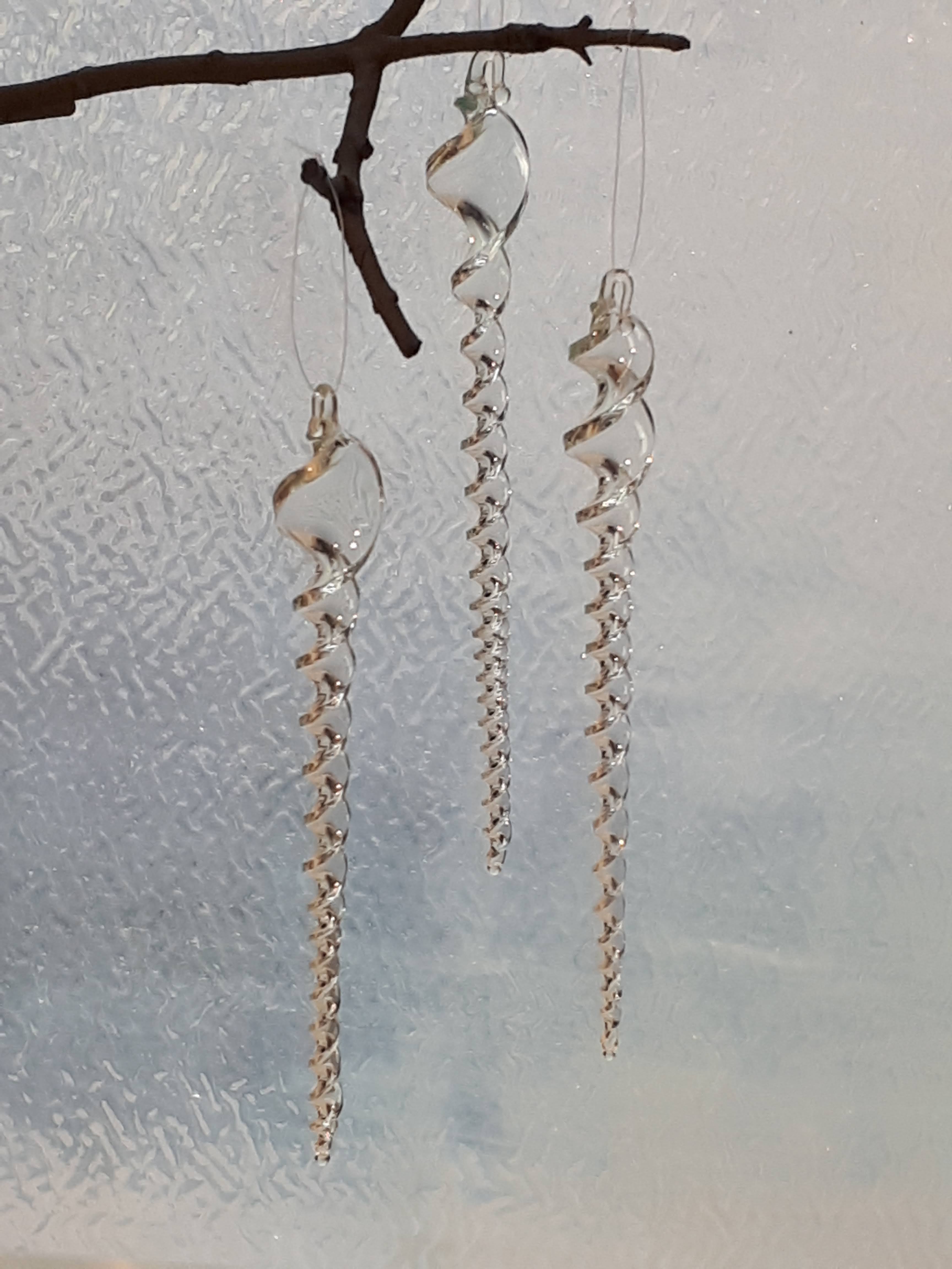 Handmade in Elora Glass Icicle Ornaments