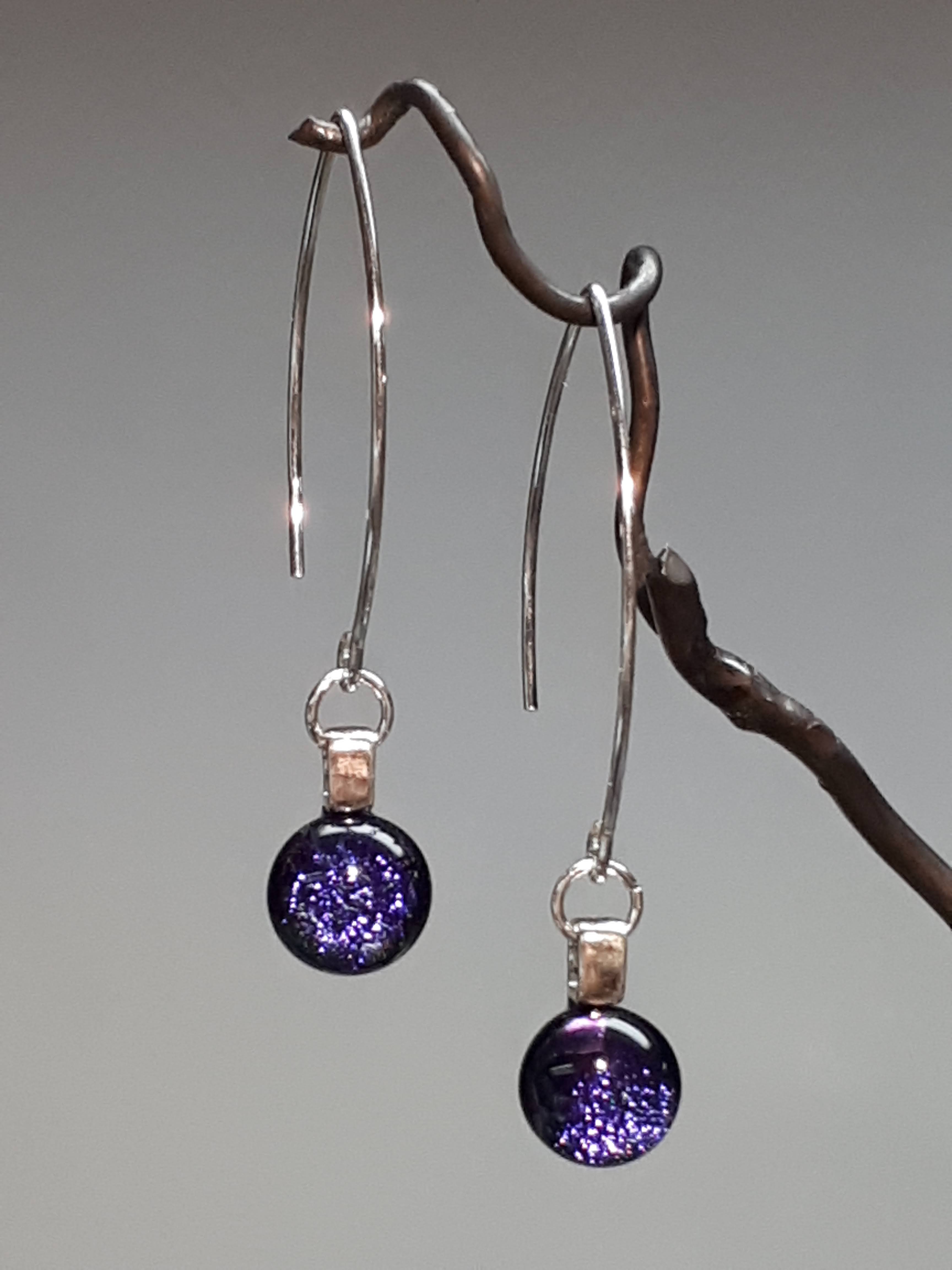 Stylish sparkly lightweight handmade glass earrings