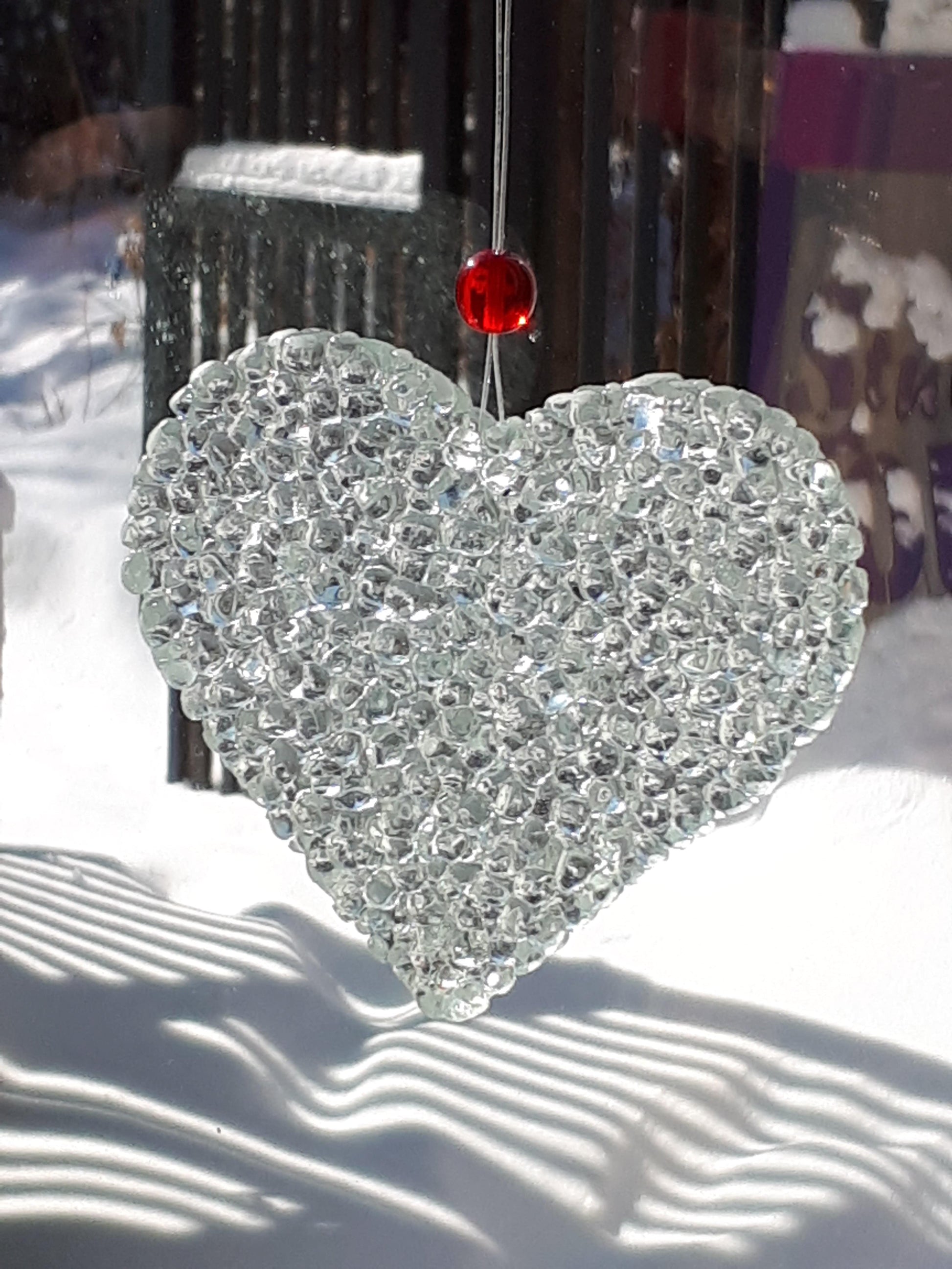  Frit Cast Ornaments - Heart