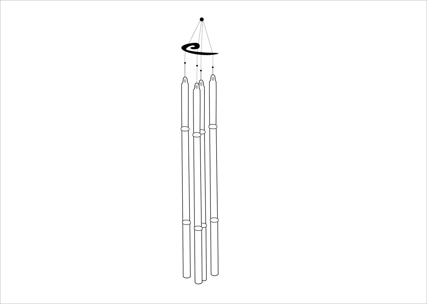 Glass Bamboo Chimes technical drawing