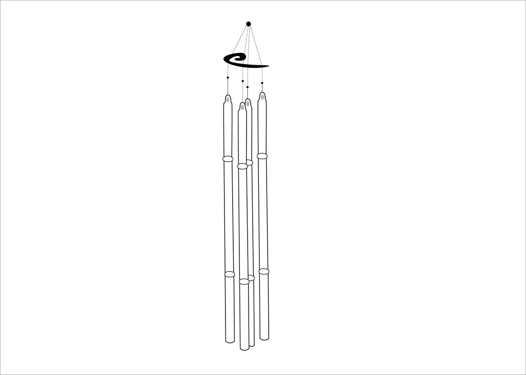 Glass Bamboo Chimes technical drawing