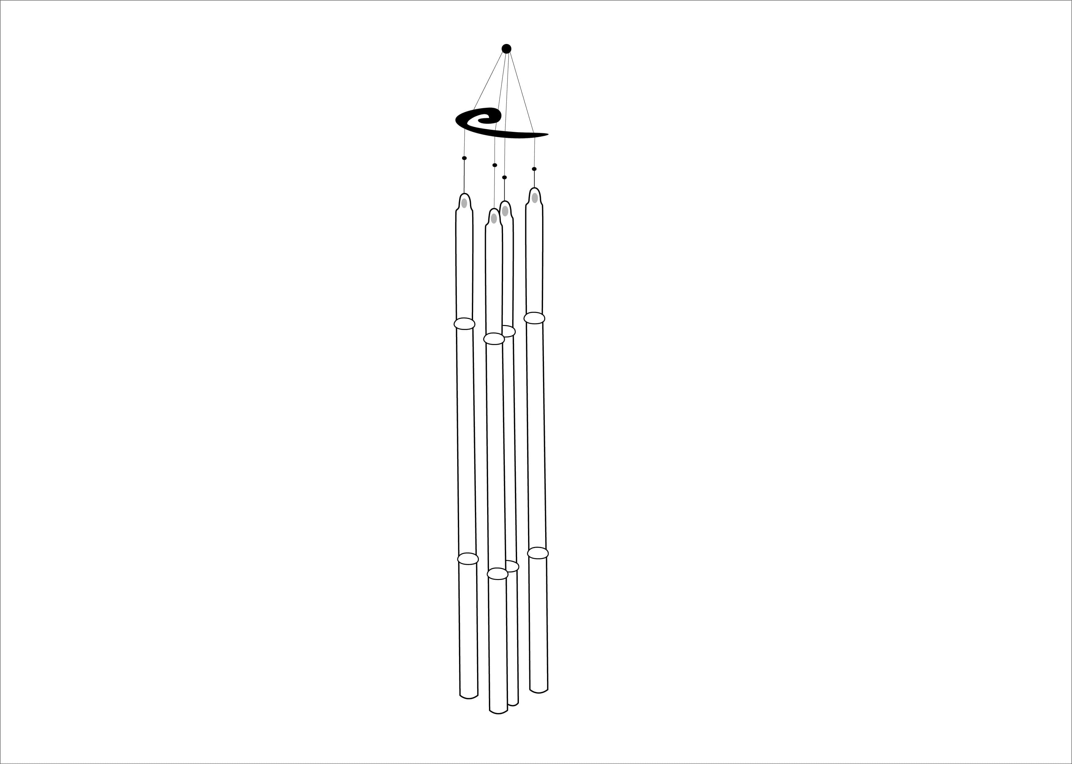 Glass Bamboo Chimes technical drawing