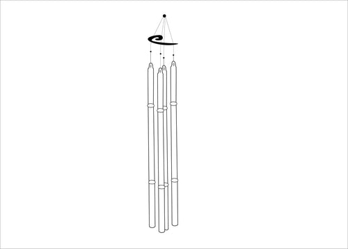 Glass Bamboo Chimes technical drawing