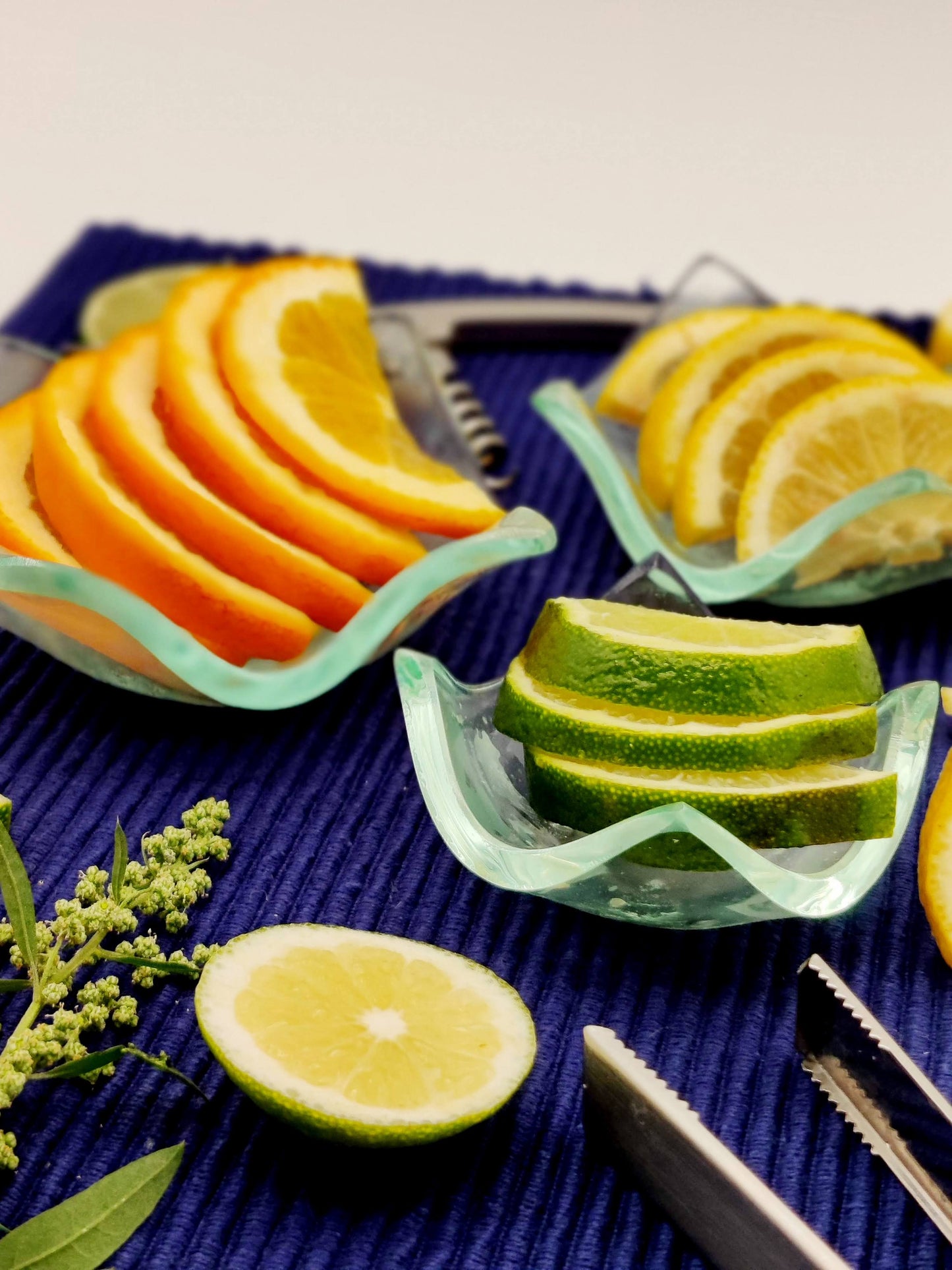 Great for garnishes at Happy Hour! Our Glass pinch bowls come in 3 Different sizes.