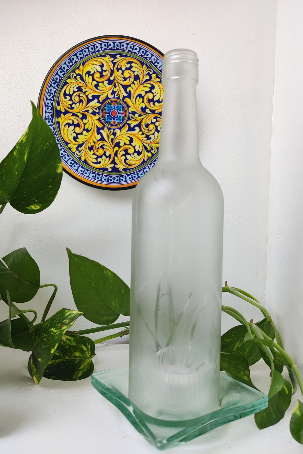 Wine Bottle Lantern Made in Canada Hanscomb Glass Studio